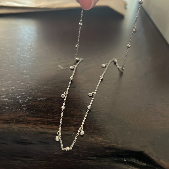 Minimalist dots and drops sterling silver necklace - Picture 8 of 9